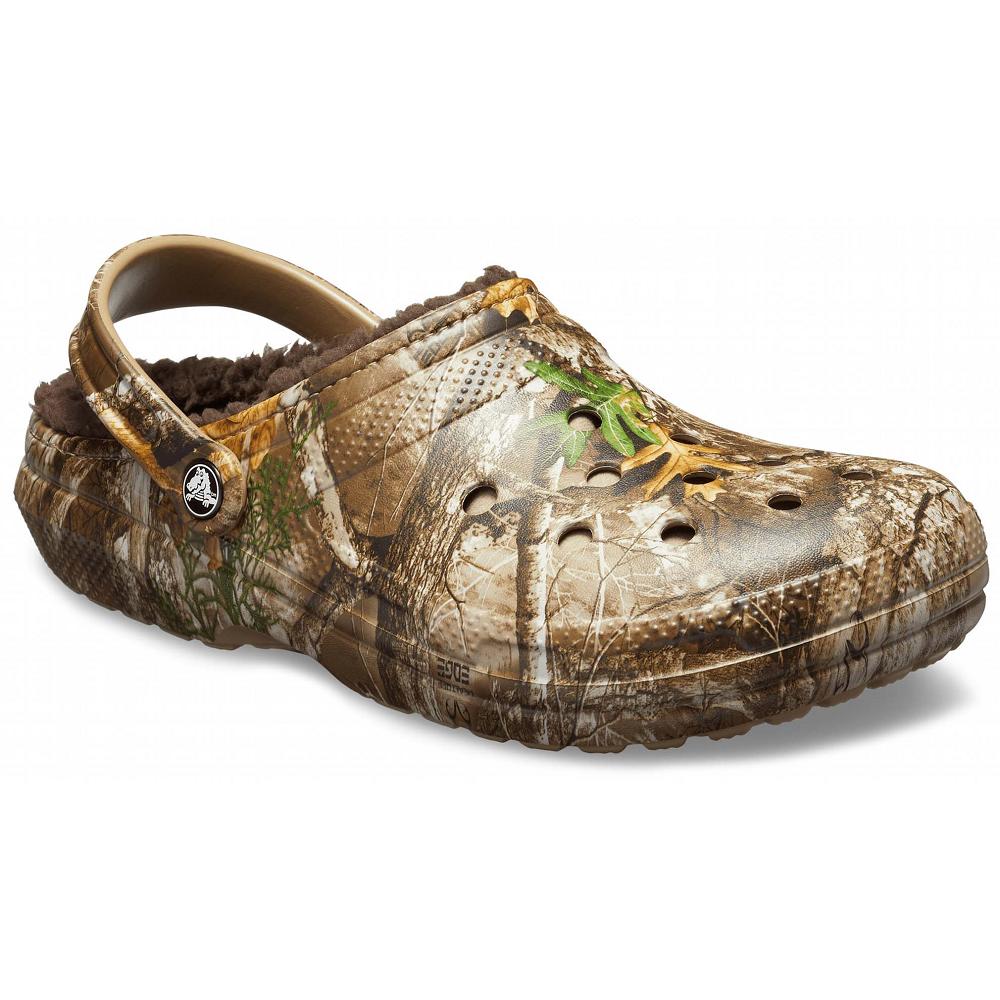 Brown Men's Crocs Classic Realtree Edge® Lined Clogs | NZ 0808WNBY